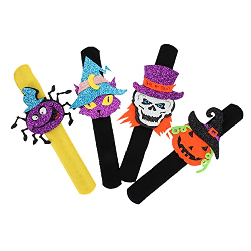 Abaodam 4Stücke Slap Armbänder für Halloween Kürbis Fledermaus Design Party Requisiten für Jungen und Sicher und Langlebig Halloween Feiern von Abaodam