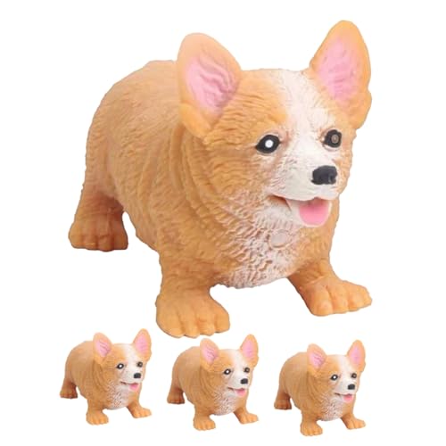 Abaodam Hundespielzeug 4 Stück für Kinder und Hunde Dekompression Stressbälle in Hundeform TPR Material Interaktive Spielzeuge für Stressabbau und Partygeschenke von Abaodam