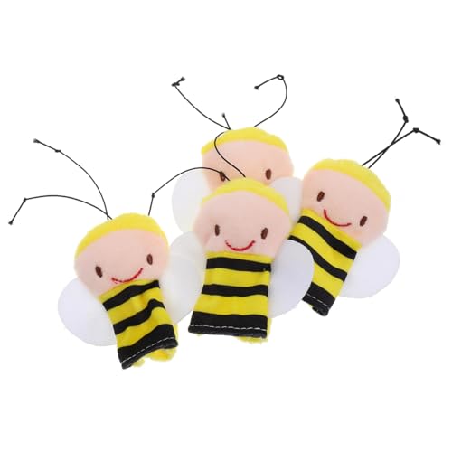Abaodam 4Stücke Teiliges Fingerpuppen mit Niedlichen Bienen für Handgefertigtes Plüschspielzeug für Kreatives Geschichtenerzählen und Rollenspiele für Kleinkinder von Abaodam