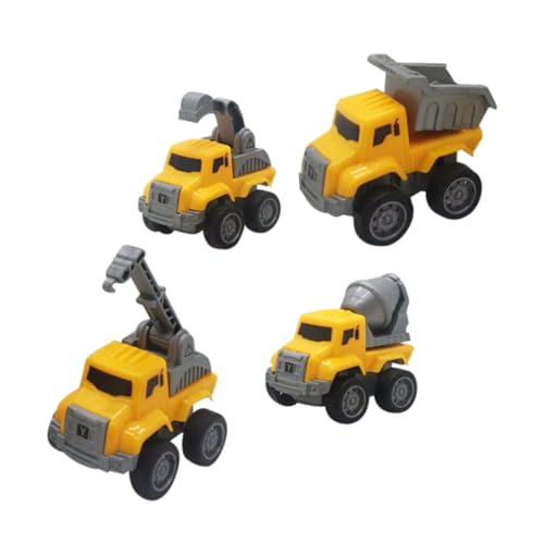 Abaodam 4Stücke Teiliges Rückziehspielzeug LKW für Kleinlastkraftwagen mit Reibungsantrieb für Outdoor Fördert Kreativität und Motorik von Abaodam