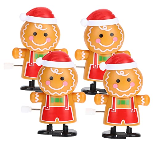 Abaodam 4Stücke Teiliges Weihnachten Aufziehspielzeug Lustige Lebkuchenmann Figuren Für Mechanisches Bewegung Für Festtage von Abaodam