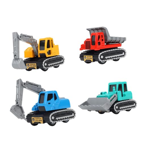 Abaodam 4er Set Aufziehspielzeug Fahrzeuge Ingenieurfahrzeug Modellbau Bagger Für Pull Back Autos Ideal Für Jungen Und ädchen Ab 3 Jahren von Abaodam