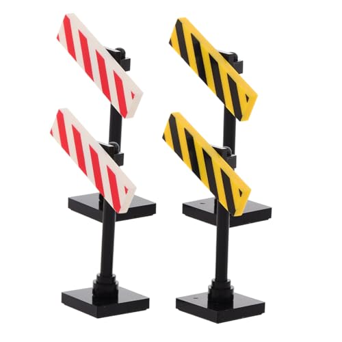 Abaodam 4pcs Realistic Warnzeichen Modell DIY -bausteine ​​verkehrszeichen Spielzeug Für Kinder Bildungslernspielzeug Für Kindergarten Vorschule Kindertagesstätte von Abaodam