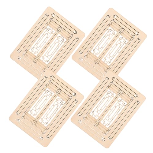 Abaodam 4pcs Tiny Dollhouse Fenster Miniaturholz -holzzubehör Für Fairy Garden House Mini Fensterrahmen Kleine Gartenschmuckstücke von Abaodam