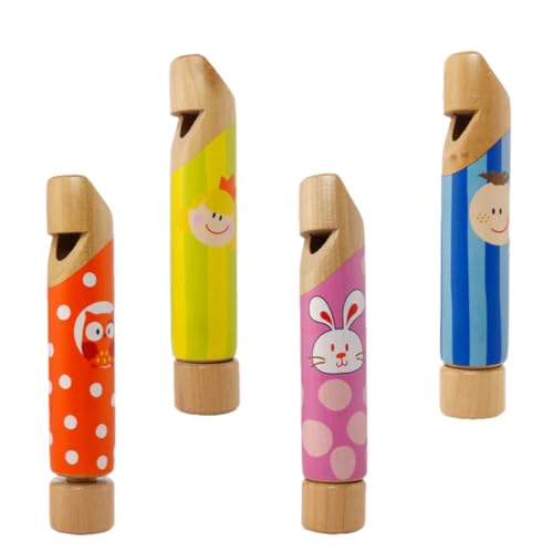 Abaodam 4stücke Holzflöten Für Junge Mädchen Musikinstrumente Für Musikalische Früherziehung Sicheres Und Langlebiges Holzspielzeug Musikspielzeug Für Jungen Und Mädchen Spaßige von Abaodam
