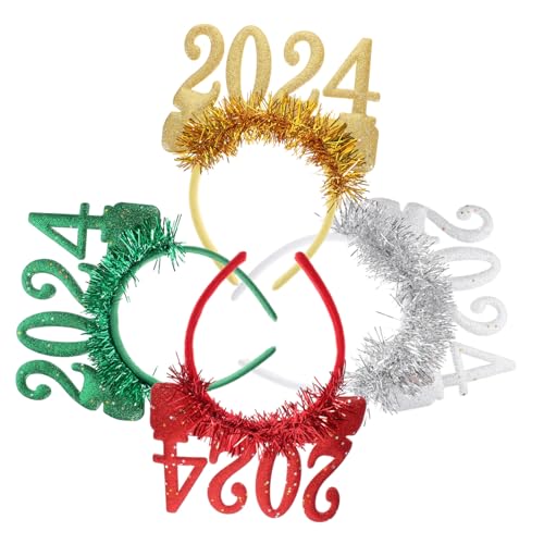 Abaodam 4stücke Teiliges Neujahr Haarschmuck Glitzernde Weihnachts-haarbänder Für Silvester Und Weihnachtsfeiern Leicht Und Langlebig Für Stimmungsvolle Feiern von Abaodam
