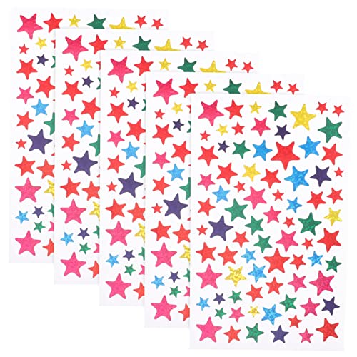 Abaodam 5 Blätter -sternaufkleber Sternaufkleber Für Das Klassenzimmer Sternaufkleber Zum Basteln Sternaufkleber Ästhetisch Sternaufkleber Für Stern Aufkleber Colorful von Abaodam
