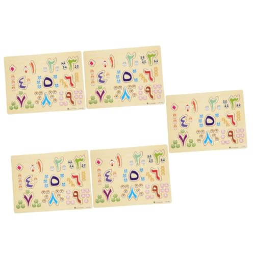 Abaodam 5 Sätze Arabisches Rätsel Arabisches Alphabet-Puzzle Alphabet-Rätsel für Kleinkinder Kinder holzpuzzle die Schule Spielzeug für Kleinkinder Kleinkindspielzeug Alphabettafel hölzern von Abaodam