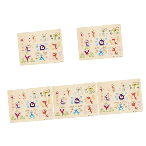 Abaodam 5 Sätze Arabisches Rätsel Kinderspielzeug Spielzeug für Kleinkinder Kleinkindpuzzles aus Holz Buchstabenblöcke Kleinkindspielzeug Kleinkind-Puzzle Holzpuzzle Kleinkind -Puzzle von Abaodam