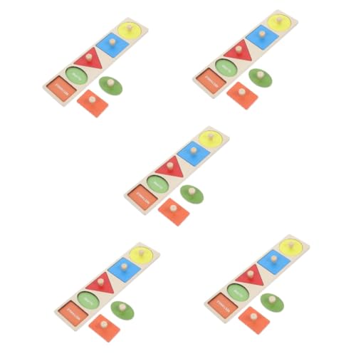 Abaodam 5 Sätze Geometrische Tafeln Form-Steckpuzzle Farbe Kinder rätsel Kinder Puzzle Spielzeug für Kleinkinder Spielzeuge Formen Rätsel Spielzeug Baby formt Rätsel Riese Knopf Lehrmittel von Abaodam