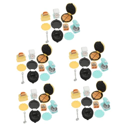 Abaodam 5 Sätze Puppenhaus Herd Bäcker Mixer Spielset für Kinder Küchenmixer Spielzeug für Kleinkinder Modelle Kinderspielzeug Küchenspielzeug Mini-Modell Frühstück Spielzeugzimmer Toaster von Abaodam