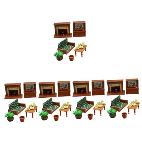 Abaodam 5 Sätze Puppenstubensofa Miniatur-Wohnzimmer-Szenenspielzeug für Kinder Miniaturfernseher Miniatursofa Puppenhausmöbel Spielzeuge Miniatur-Sofa-Dekor Mini-Haushaltsgerät niedlich von Abaodam