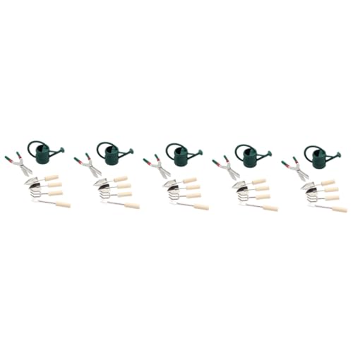 Abaodam 5 Sätze Simulation von Gartengeräten gartenwerkzeuge Garten wergzeug Puppenhaus Wasserkocher Mini-Hausgartenwerkzeug Mini-Gießkanne Miniatur große Schere kleine Gießkanne von Abaodam