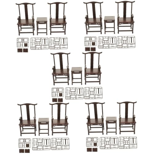 Abaodam 5 Sätze Simulationstisch und Stuhl Kindertische und Stühle Kinderanzug Kinderspielzeug Mikrorätsel Möbel Puzzle-Montagestuhlform Montagesessel selber Bauen klassisch schmücken von Abaodam