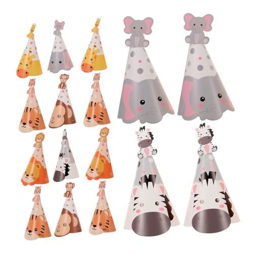 Abaodam 5 Sätze Tiergeburtstagshüte aus Papier mit Verstellbarem Design Dschungel Tiger Elefant Spielerische für Kindergeburtstag Einfach Anzuziehen für Dschungel Mottoparty Abaodam 5 Sätze Tiergeburtstagshüte aus Papier mit Verstellbarem Design Dschungel Tiger Elefant Spielerische für Kindergeburtstag Einfach Anzuziehen für Dschungel Mottoparty von Abaodam