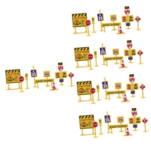 Abaodam 5 Sätze Verkehrsschmuck Spielzeug für Straßensperren Spielzeug für Kinder interaktives Spielzeug verkehrszeichen Spielzeug Kinderspielzeug Embleme Miniatur-Straßenschild-Spielzeug von Abaodam