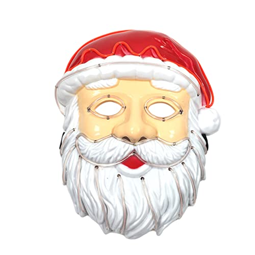 Abaodam 5 Stk Leuchtende Maske Weihnachtsmann-kostümmasken Vollgesichtsschutz Für Den Weihnachtsmann Weihnachtskostüm Latex Santa Bart Gesicht Plastik Weiß Kind Kaltes Licht Halloween von Abaodam