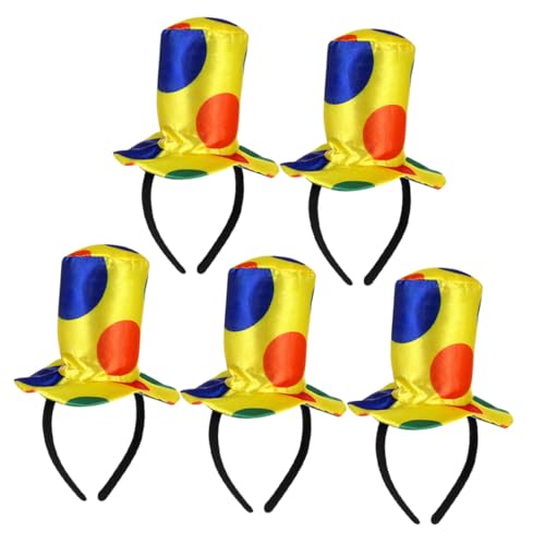 Abaodam 5 Stück Clownhut Haarreifen Leichtes Filz Kostümaccessoire für Erwachsene Karneval Halloween Fasching Party Verkleidungsspielzeug Abaodam 5 Stück Clownhut Haarreifen Leichtes Filz Kostümaccessoire für Erwachsene Karneval Halloween Fasching Party Verkleidungsspielzeug von Abaodam