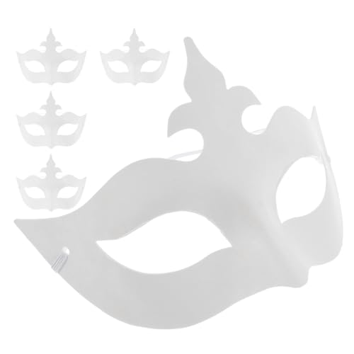 Abaodam 5 Stück DIY Masken Aus Weißem Papier Für Erwachsene Karnevalsmasken Halbgesichtsmasken Für Karnevalskostümpartys Und Festliche Veranstaltungen Abaodam 5 Stück DIY Masken Aus Weißem Papier Für Erwachsene Karnevalsmasken Halbgesichtsmasken Für Karnevalskostümpartys Und Festliche Veranstaltungen von Abaodam