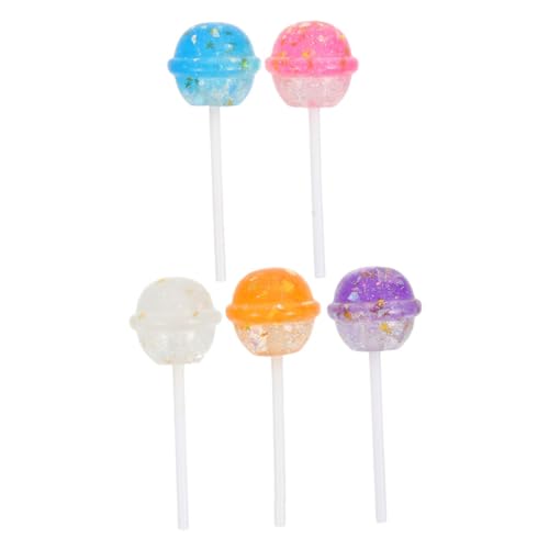 Abaodam 5 Stück Fake Lollipop Charms aus Resin Bunte Mini Lutscher für Schmuckherstellung Foto Requisiten und DIY Dekorationen Kreatives Bastelzubehör für Altersgruppen von Abaodam