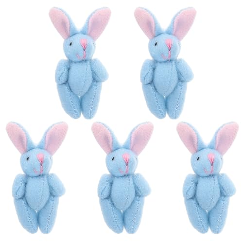 Abaodam 5 Stück Gemeinsame Kaninchen Kuchenaufsätze Osterhasen Puppen Hochzeitsgeschenk Süße Häschen Puppe Mini Kaninchen Kuscheltier Hochzeitsfeier Kurzer Plüsch von Abaodam