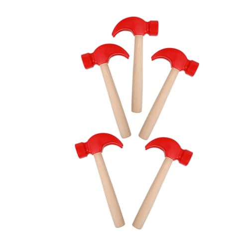 Abaodam 5 Stück Hammerspielzeug aus Holz Konstruktionsspielzeug Mini-Hammer kleine Hämmer zum Basteln Tools Mini-Sicherheitshammer Hammerspielzeug für hölzern rot von Abaodam
