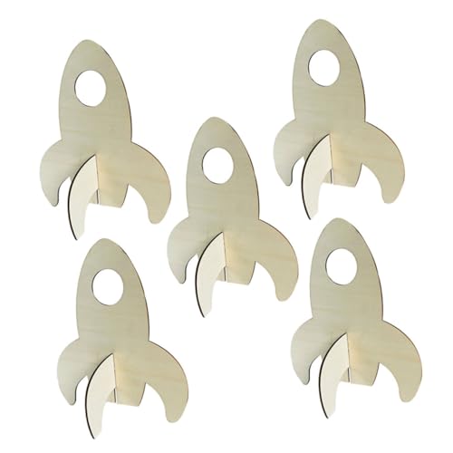 Abaodam 5 Stück Holzflugzeug Kinderspielzeug Selber Machen Unvollendetes DIY- Hölzernes DIY- Holzmalerei Handwerk Für Beige Kiefernholz von Abaodam