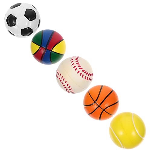 Abaodam 5 Stück Hüpfball Kinderfußball Mini Fußball Kinderbasketball Mini Basketball Kinderfußball Sportbälle Schäumende Fußbälle Großpackung 7 Zoll Basketball Kleine Bälle Pu Schwamm von Abaodam