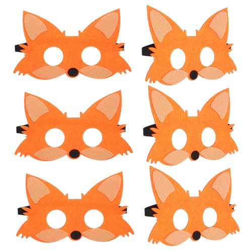 Abaodam 5 Stück Kinderfuchsmaske Kinderkostüm Niedliche Simulierte Tiermaske Tier Cosplay Maske Halbmaske Halloween Echte Foxy Fox Lichtmaske Party Cover Cartoon Plüsch Erwachsene von Abaodam
