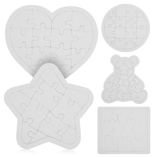 Abaodam 5 Stück Leere Puzzleteile Teilig Bär Rund Herz Formen Papier Puzzle zum Selber Gestalten und Bemalen DIY Kreativ Bastelset Abaodam 5 Stück Leere Puzzleteile Teilig Bär Rund Herz Formen Papier Puzzle zum Selber Gestalten und Bemalen DIY Kreativ Bastelset von Abaodam