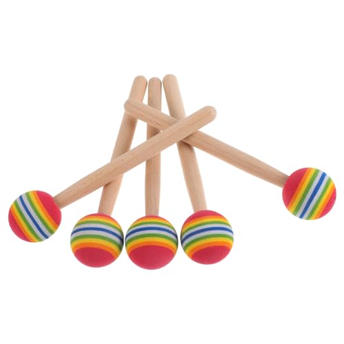 Abaodam 5 Stück Lollipop-trommelstöcke Drumsticks Xylophonschlägel, Trommelschlägel Kindertrommelstöcke Musikinstrumente Für Snaredrum-paukenstock Kleinkinderinstrumente Holz von Abaodam