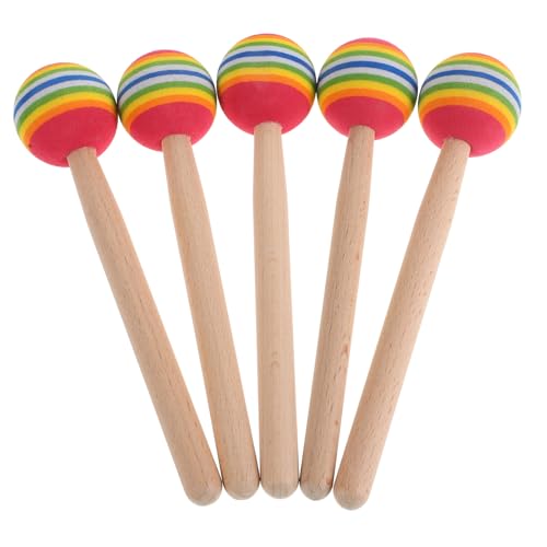 Abaodam Regenbogen-hammersticks-Set Hand-Percussion-Spielzeug Trommelschlägel-zubehör Trommel-ersatzteile Für Jungen Und Mädchen Musikinstrumente Für Kinder von Abaodam