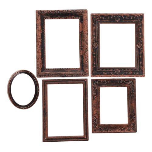 Abaodam 5 Stück Maßstab Vintage Kunststoffrahmen mit Bronzefarbenem Finish für Puppenhaus Dekoration und Kunsthandwerk Zubehör Abaodam 5 Stück Maßstab Vintage Kunststoffrahmen mit Bronzefarbenem Finish für Puppenhaus Dekoration und Kunsthandwerk Zubehör von Abaodam
