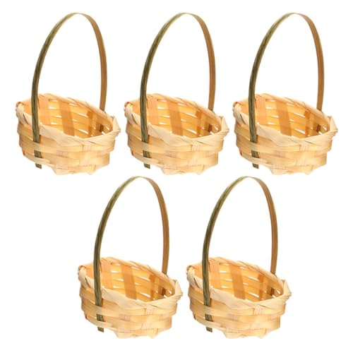 Abaodam 5 Stück Mini Bambus Körbe mit Henkel Handgeflochtene Kleine Aufbewahrungskörbe Rustikale Blumendeko Vielseitige Miniatur Körbchen für Puppenhaus Garten Party und Geschenk Abaodam 5 Stück Mini Bambus Körbe mit Henkel Handgeflochtene Kleine Aufbewahrungskörbe Rustikale Blumendeko Vielseitige Miniatur Körbchen für Puppenhaus Garten Party und Geschenk von Abaodam