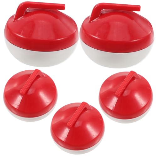 Abaodam 5 Stück Mini Curling Ball Rot Plastik von Abaodam