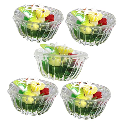 Abaodam 5 Stück Mini Grüner Salat Mini Miniatur Salatmodell Rollenspiel Miniatur Salatschüssel Miniatur Miniatur Salatschüssel Miniatur Essen Puppenessen von Abaodam