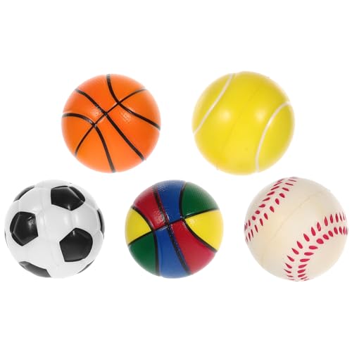 Abaodam 5 Stück Mini Sportbälle Dekorative Stressbälle für Weiche und Elastische Mini Bälle für Sport Themenpartys Geeignet für Jungen und Mädchen von Abaodam
