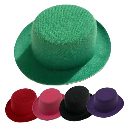 Abaodam 5 Stück Miniaturhüte für Puppen Teiliges aus Eva Grün Rosa Schwarz und Weinrot für Bastelprojekte und Partys Dekorative Hüte für Puppenaccessoires von Abaodam