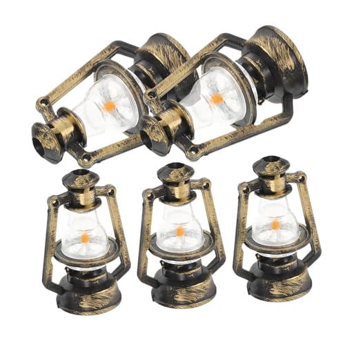 Abaodam 5 Stück Miniaturlampen Und Mini-puppenhauszubehör Mini-petroleumlampe Miniatur-puppenhauslichter Miniatur-puppenhaus-landschaftslampe Miniaturlichter Mini-Laterne Plastik von Abaodam