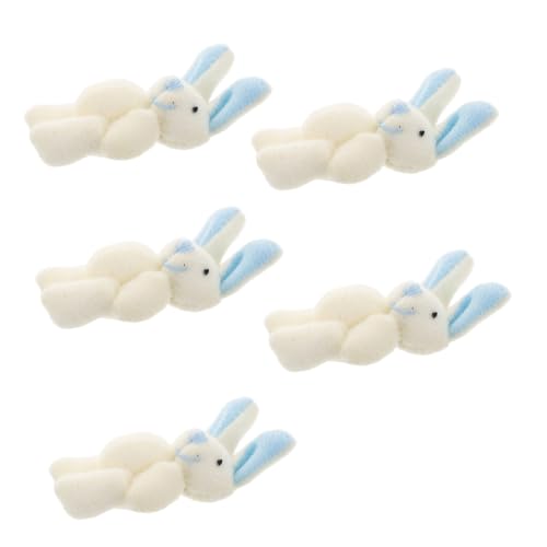 Abaodam 5 Stück Niedliche Kleine Stofftiere Weiche Hasenfiguren für Wohn und Kinderzimmerdekoration Ostern und Partygeschenke mit Blauen von Abaodam
