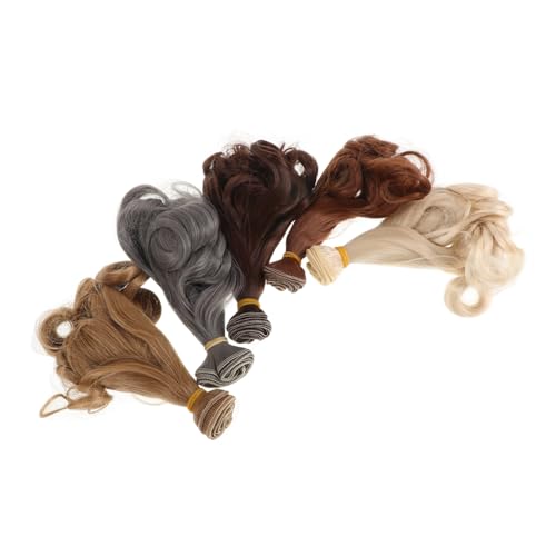 Abaodam 5 Stück Perücke Haarreihe Lockiges Puppenhaar Mini-perücken Für Puppen Puppenhaartressen Bjd-Puppen Männlich Bjd Perücke Haare Für Puppen Puppe Perücke Hochtemperaturdraht von Abaodam