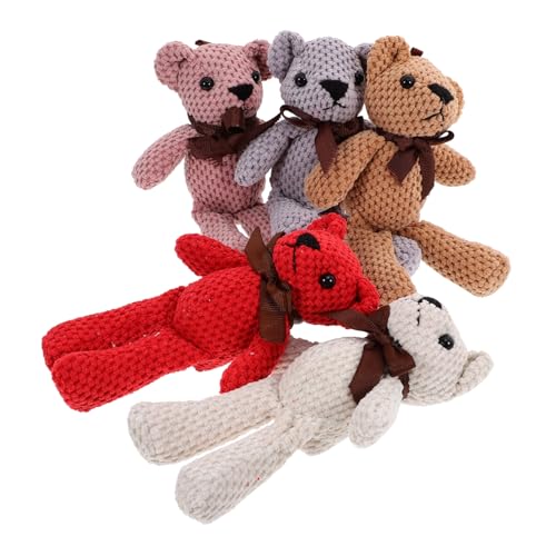 Abaodam 5 Stück Plüschspielzeugpuppe Stofftier Bär Mini-Kuscheltiere Masse Cartoon-Plüschbär Weihnachtsbär Babygeschenk kinderspielzeug spielzeuge Bär Plüschpuppe Gefülltes Plüschspielzeug von Abaodam