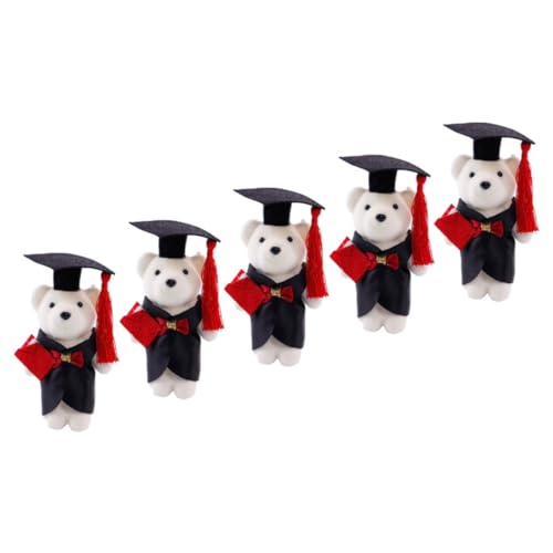 Abaodam 5 Stück Puppe Abschlussfeier Cartoon Plüschbären Abschlussbär Plüsch Abschlusspuppen DIY Plüschbären Plüschbär Puppe Blumenstrauß Zubehör Bär Ornament Schaumstoff von Abaodam
