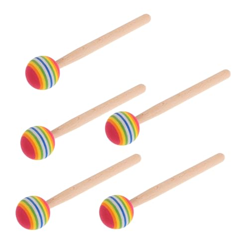 Abaodam 5 Stück Snaredrum-paukenstock Schlägelstöcke Für Trommeln Drumsticks Trommelhammer Trommel Ersatzteile Musikinstrumente Trommelstock Aus Filz Kindertrommelstöcke Holz von Abaodam