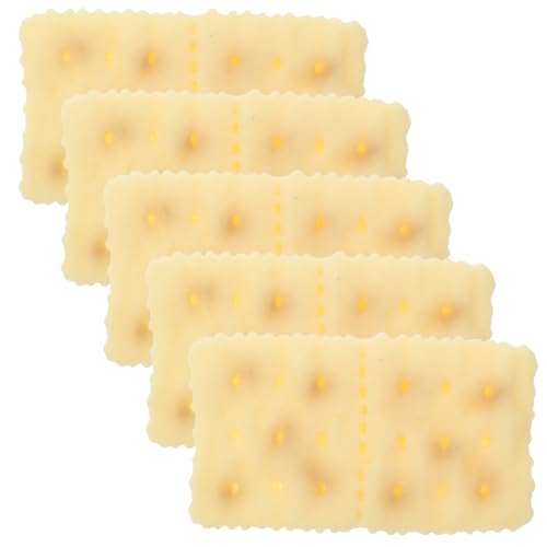 Abaodam 5 Stück Soda-Cracker-Modell Gefälschte Schokolade Simulation Schokolade Weiße Schmelzende Schokolade Schokoladenmodell Schokoladenspielzeug Vorgibt Harz von Abaodam