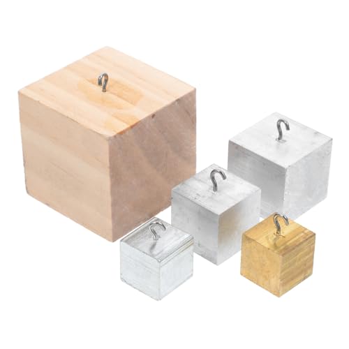 Abaodam 5 Stück Teiliges Dichtewürfel Set aus Kupfer Metall Aluminium Holz mit Haken für Wissenschaftliche Experimente Vielseitig Einsetzbar für Physikunterricht und Demonstrationen von Abaodam