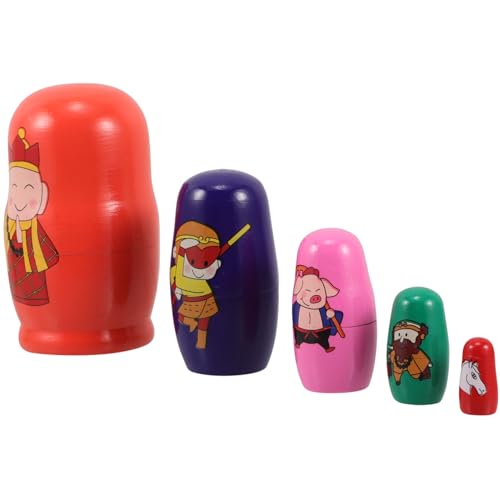 Abaodam 5 Stück Teiliges Holzset Russische Nistpuppen mit Schichten Wukong und West mönch Figuren Pädagogisches Stapelspielzeug für Kleinkinder Sicher und Fördert Feinmotorik Abaodam 5 Stück Teiliges Holzset Russische Nistpuppen mit Schichten Wukong und West mönch Figuren Pädagogisches Stapelspielzeug für Kleinkinder Sicher und Fördert Feinmotorik von Abaodam