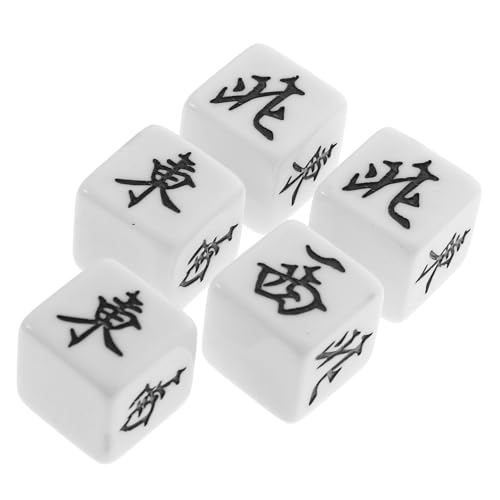 Abaodam 5 Stück Teiliges Mahjong Würfel aus Acryl Windrichtungswürfel für Brettspiel Zubehör Partyspiel Geschenk für Erwachsene und Familien Abaodam 5 Stück Teiliges Mahjong Würfel aus Acryl Windrichtungswürfel für Brettspiel Zubehör Partyspiel Geschenk für Erwachsene und Familien von Abaodam