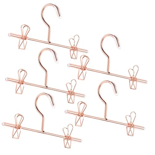 Abaodam 5 Stück Teiliges Mini Kleiderbügel Puppenhaus Deko Roségold Metall Hänger Puppenkleidung Organizer Kleine Aufbewahrung für Reborn Puppen und Mini Kleidungsstücke von Abaodam