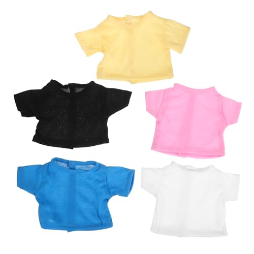 Abaodam 5 Stück Teiliges Niedliche Bär T-Shirts für Stofftiere Kurzärmelig Einfarbig Weicher und Hautfreundlicher Stoff Modisch und Bequem Passende Puppenkleidung für Kuscheltiere von Abaodam